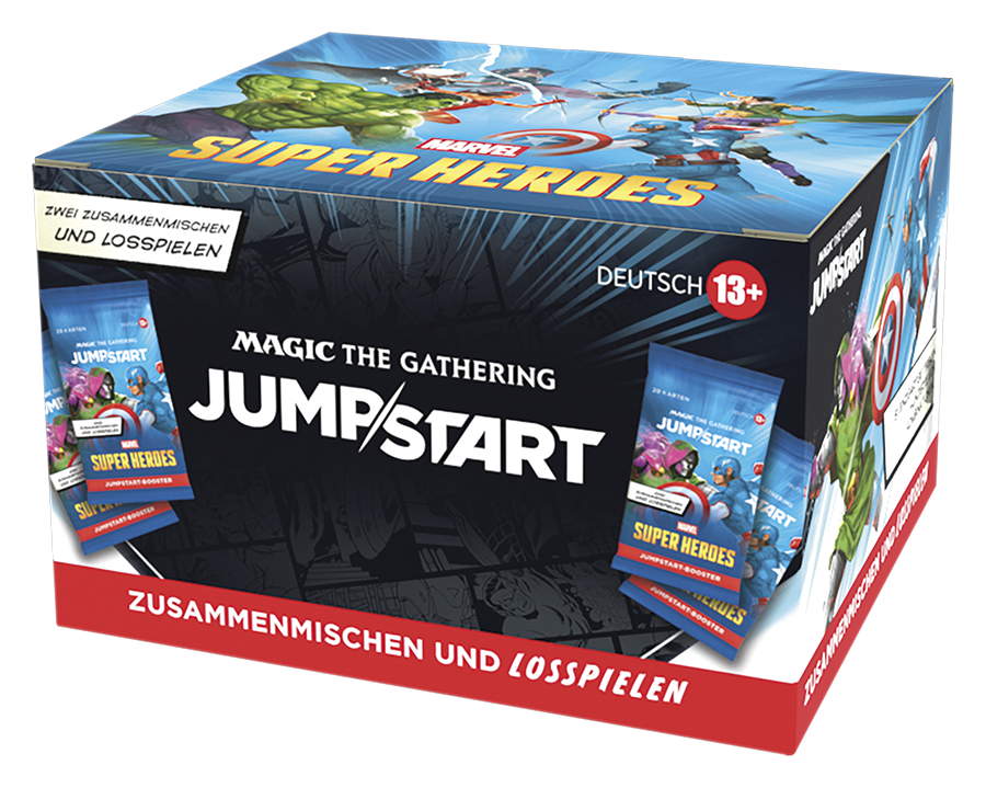 Magic CCG dt.: Marvel Super Heroes Jumpstart-Booster Display (24) Jumps/Start, Magic the Gathering, Super Heroes, Kartenspiel, Kooperation