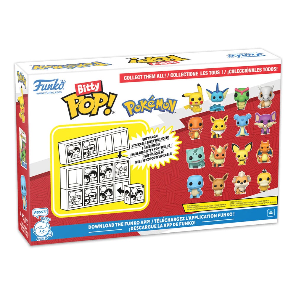 Pokémon: POP Bitty 4er Set Series 1 (Pikachu/Aquana/Raupy/Tragosso)