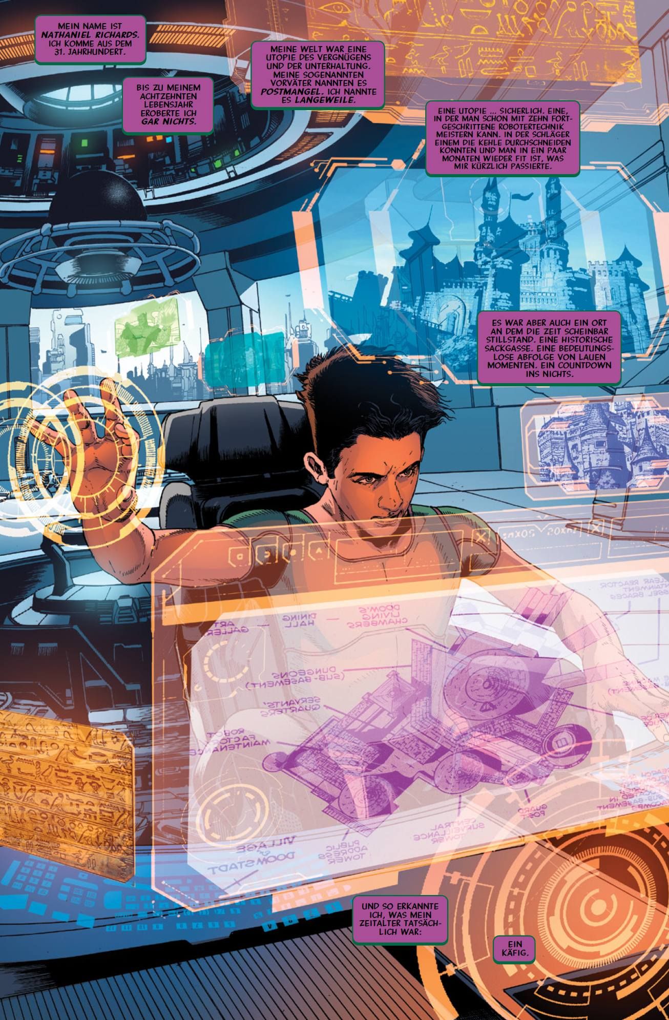 Kang der Eroberer: Am Ende der Zeit Hologramm-Display, Virtuelle Interfaces, Pausenlayout, Sci-Fi Studio, Drinholdelike Szene