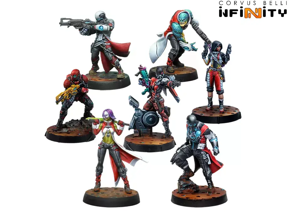 Infinity: Nomads - Army Pack Miniaturen, Spielefiguren, Sci-Fi, Verkleidung, Rundbase