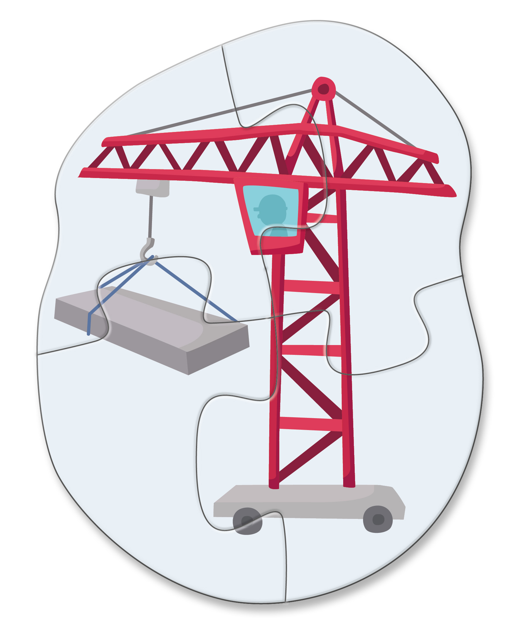 4 erste Puzzle - Baustelle Kranbahre, Kran, Baustelle, Kranbau, Lastenheber