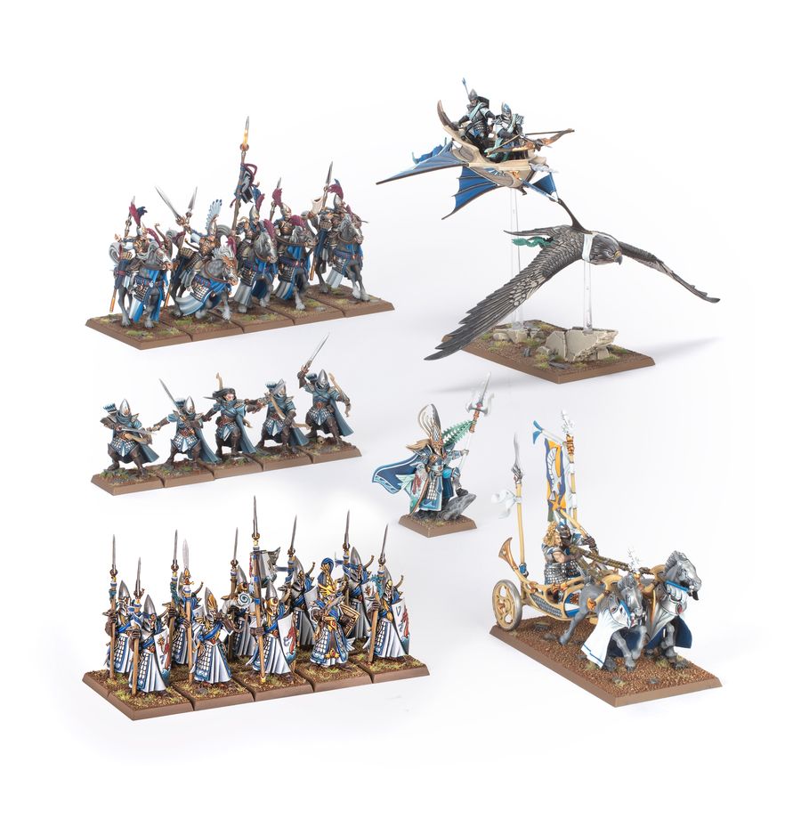 Warhammer: The Old World High Elf Realms - Battle March Army miniatures, figures, medieval, army, dragon