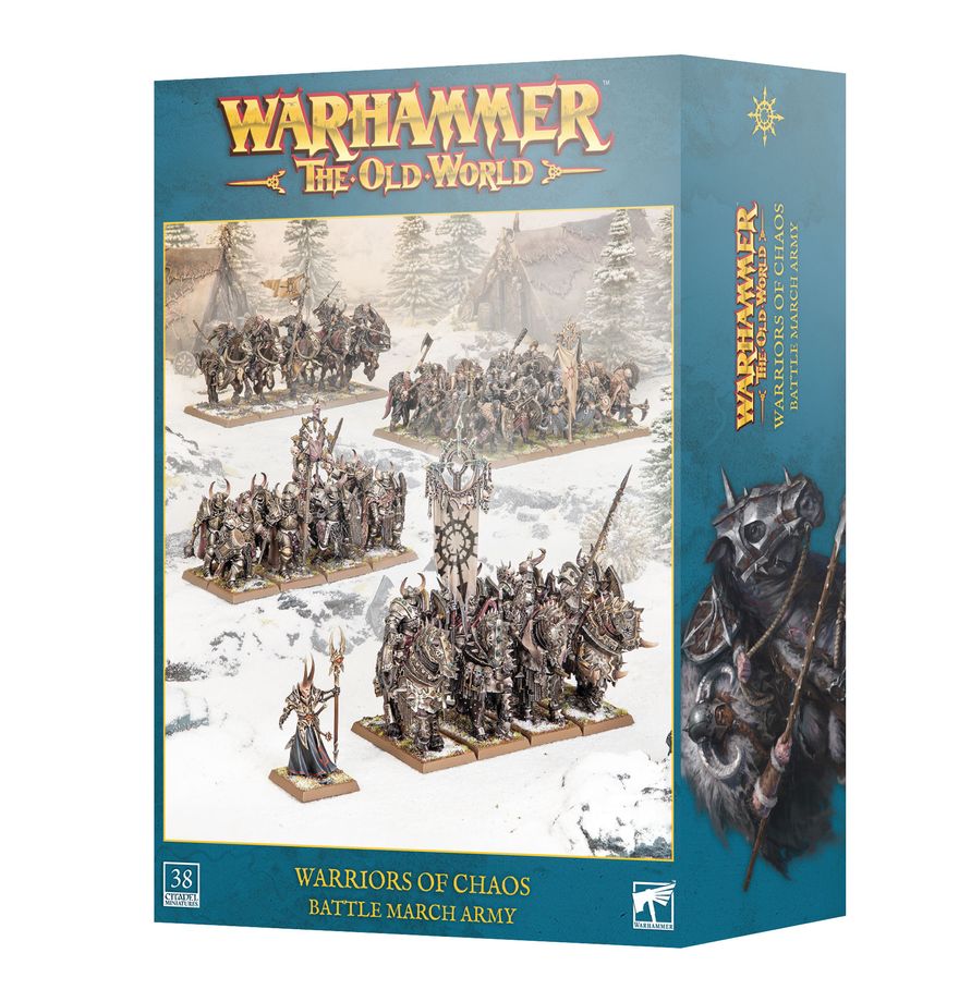 Warhammer Minis, Chaos Armee, Winterliche Szenerie, Infanterie-Modelle, Schlacht-Heer
