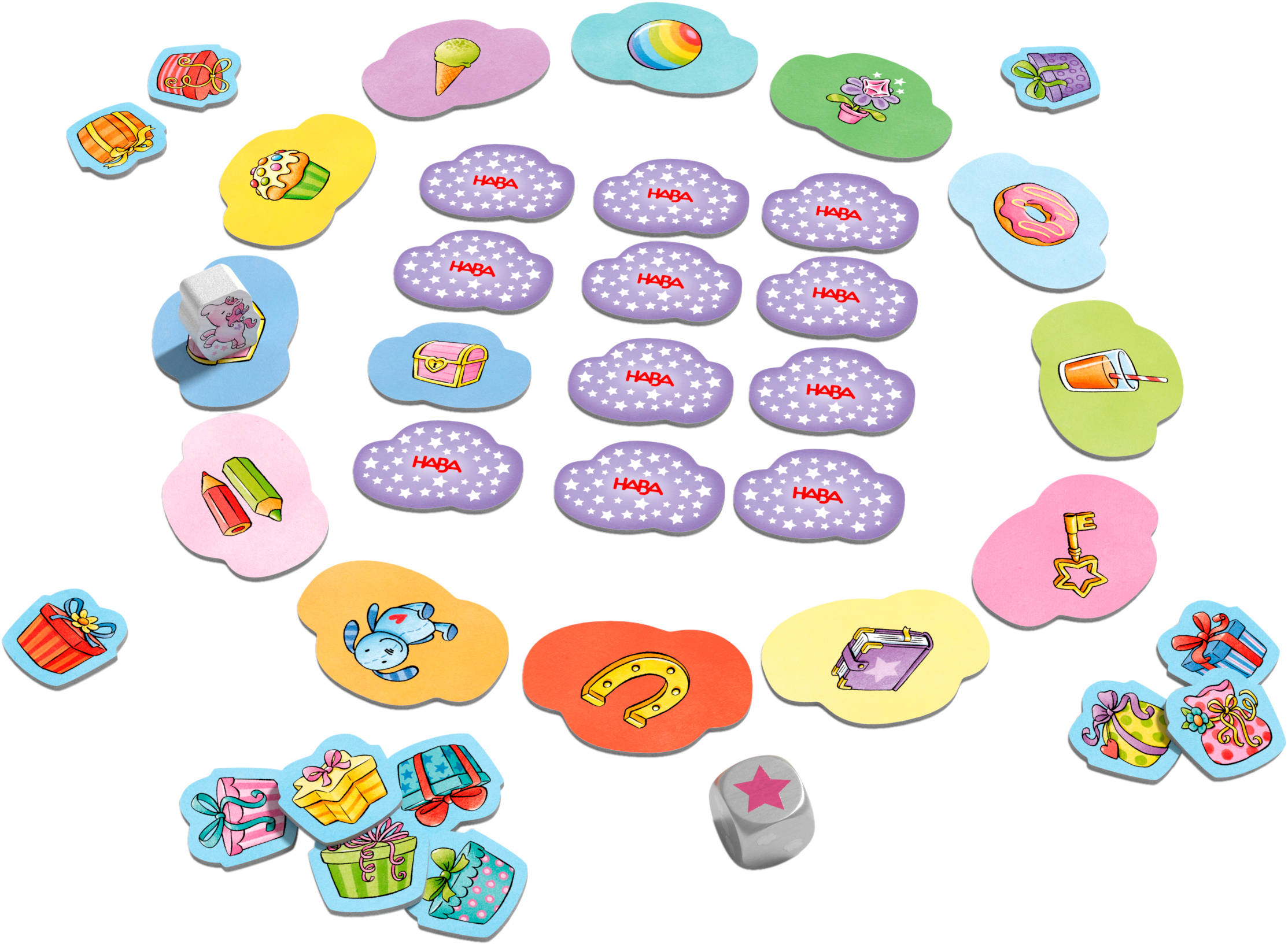 Sammelkarten, Geschenke, Luftballon, HABA, Sticker