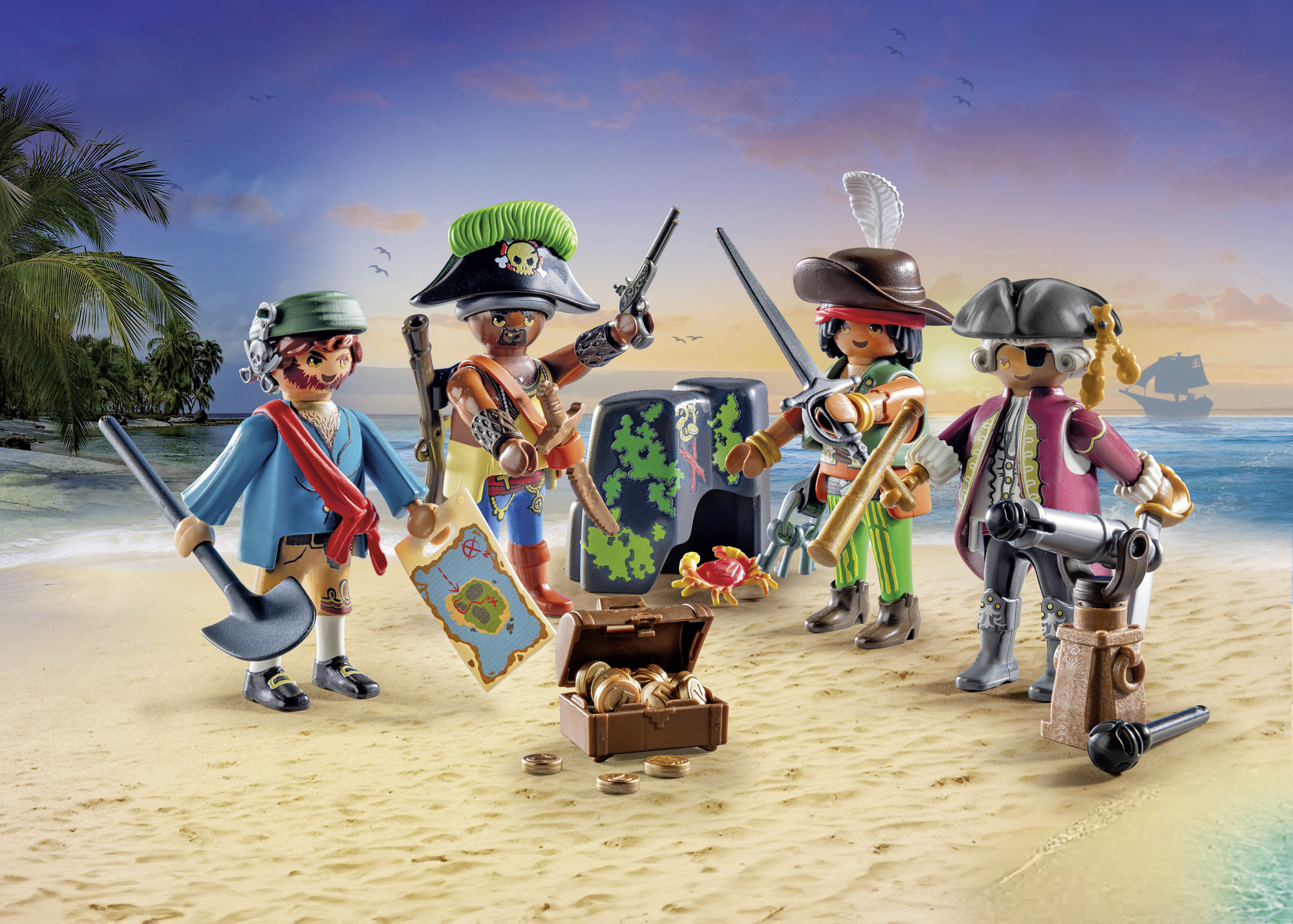 Playmobil: Pirates - My Figures Piraten Piratenfiguren, See-Abenteuer, Schatzkiste, Piratenkostüme, Spielzeugset