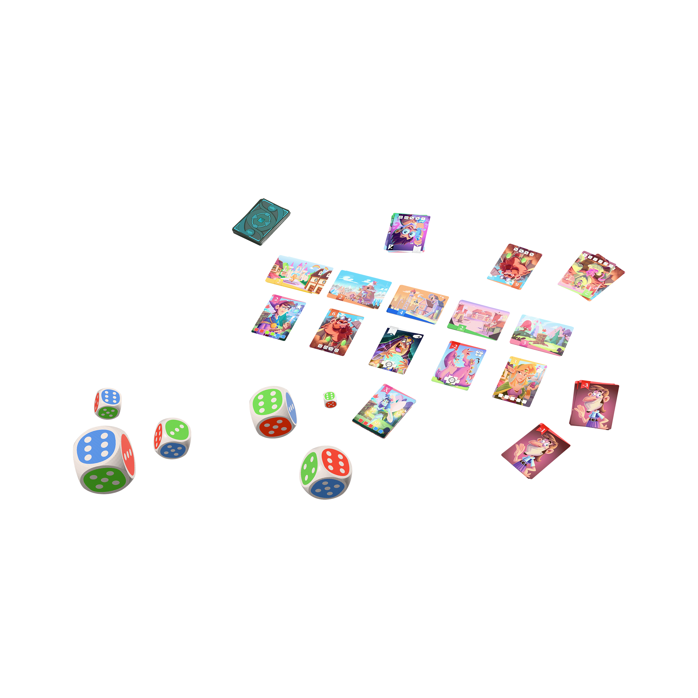 Wadding Deck, Spielkarten, Würfel, Farbig, Kartenspiel