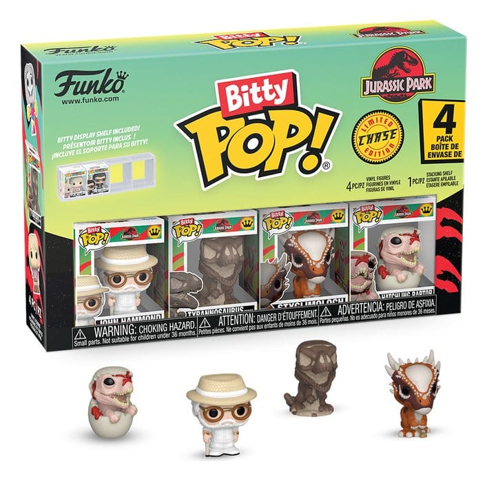 Jurassic Park: POP Bitty 4er Set John Hammond/T-Rex Fossil/Stygimoloch/Velociraptor Figurine, Pop!, Bitty POP, Jurassic Park, 4-pack