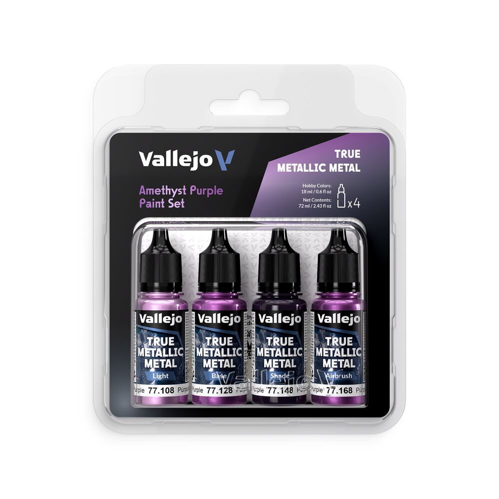 Vallejo TM: Paint Set - Amethyst Purple Malfarbe, Metallisch, Lila, Acrylic, Pinselset
