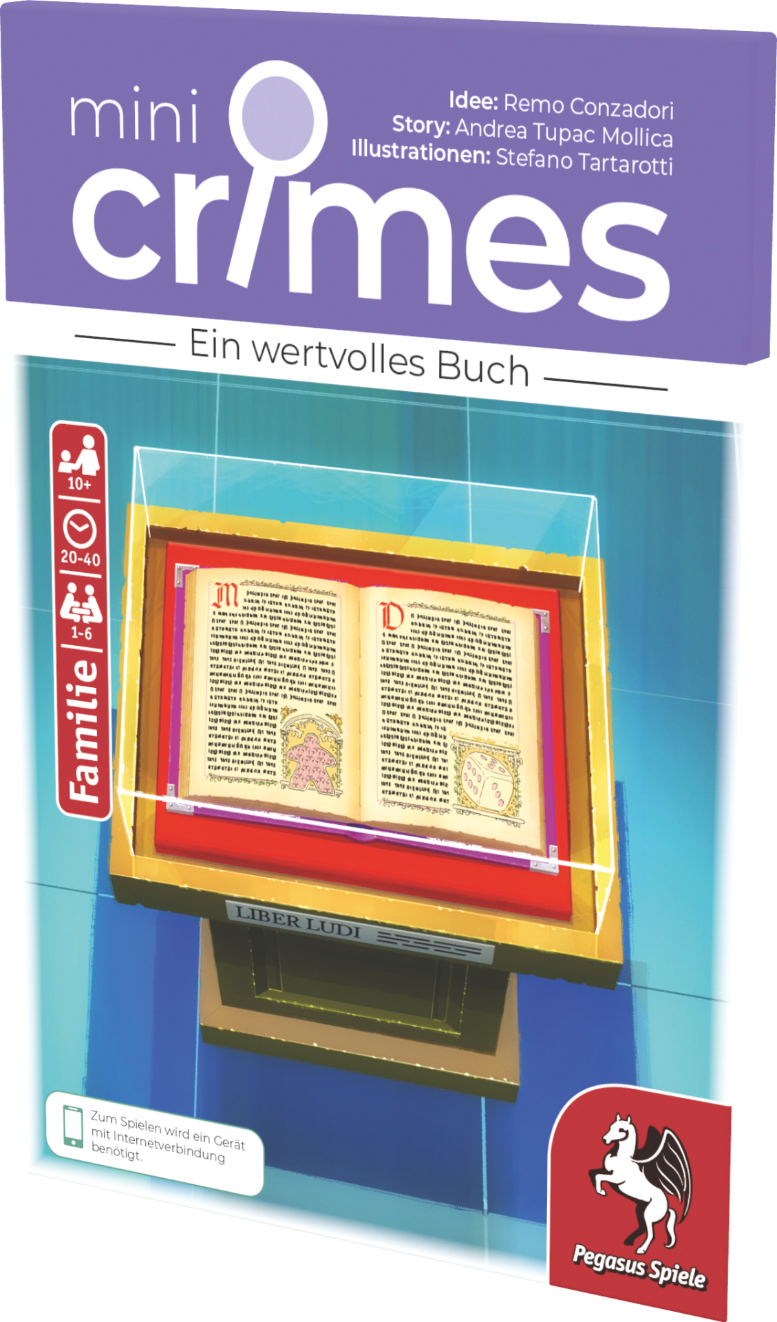 MiniCrimes - Ein wertvolles Buch mini crimes, board game, family game, open book, pegasus spiele