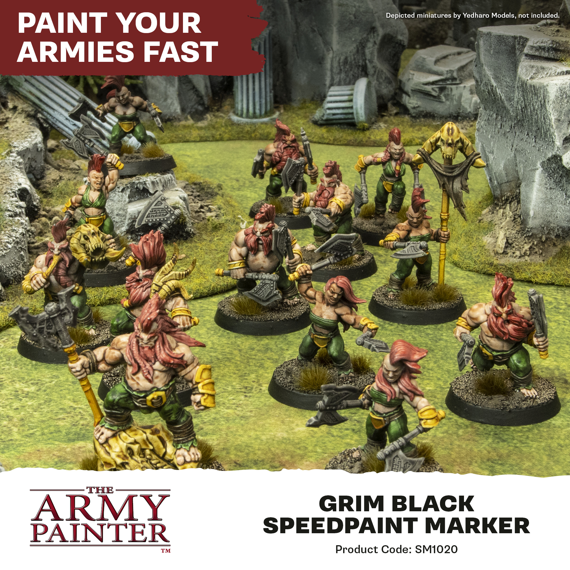 miniature, grimgrow, orc, speedpaint, base