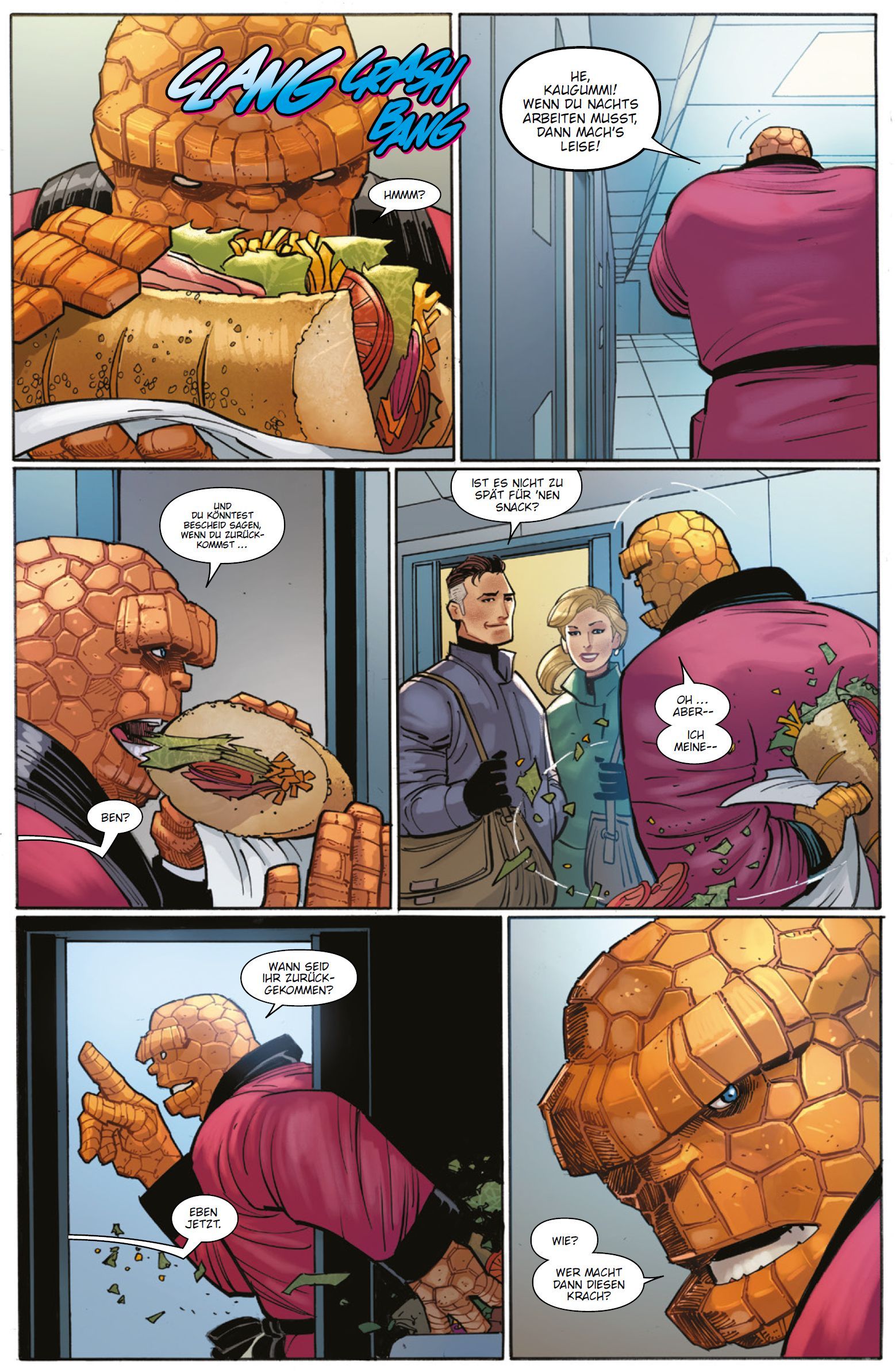 sandwich, Superhelden, Fantasy, Orangene Haut, Comic-Panel