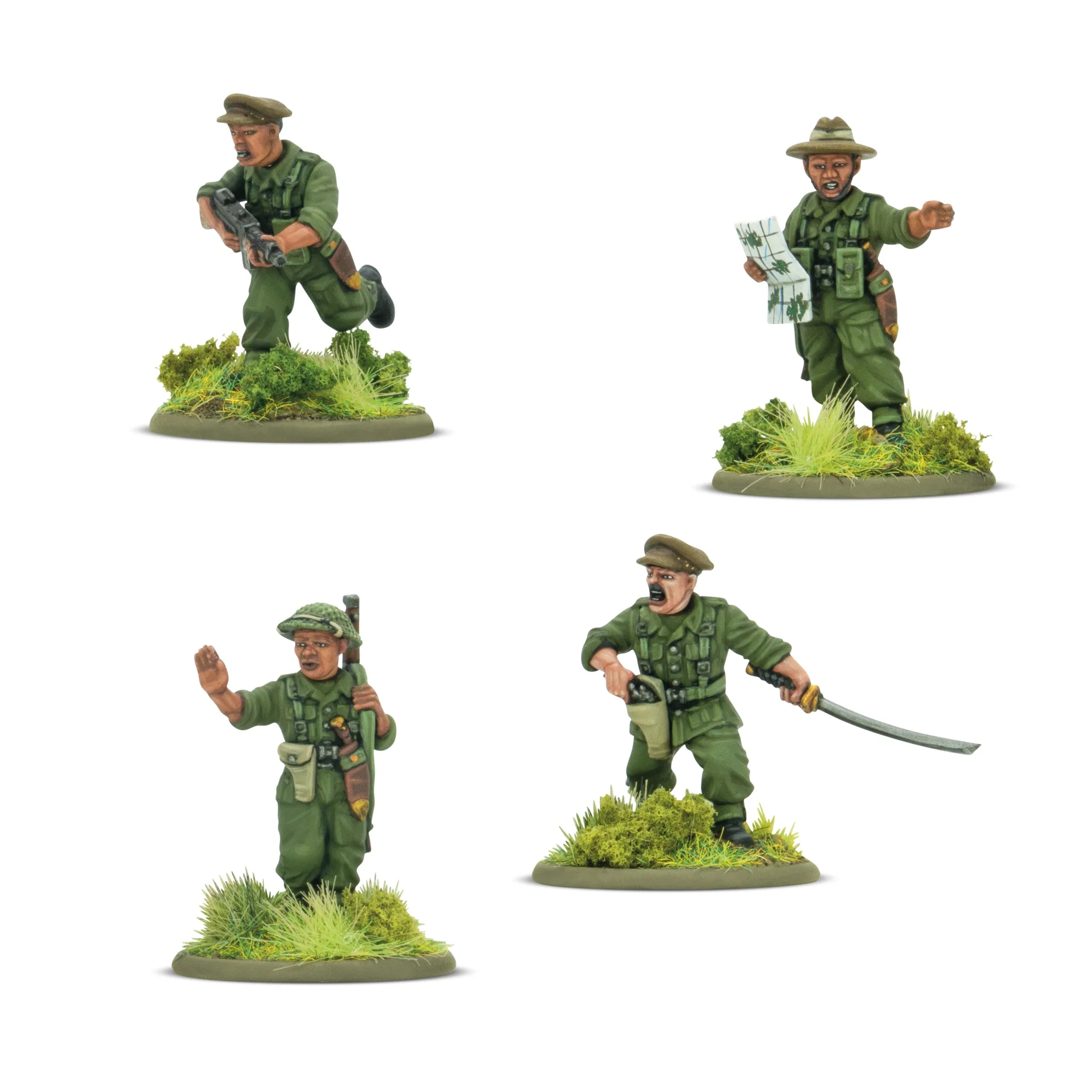 militärminiaturen, Soldatenfigur, grüne Uniform, Waffe, Basisboden