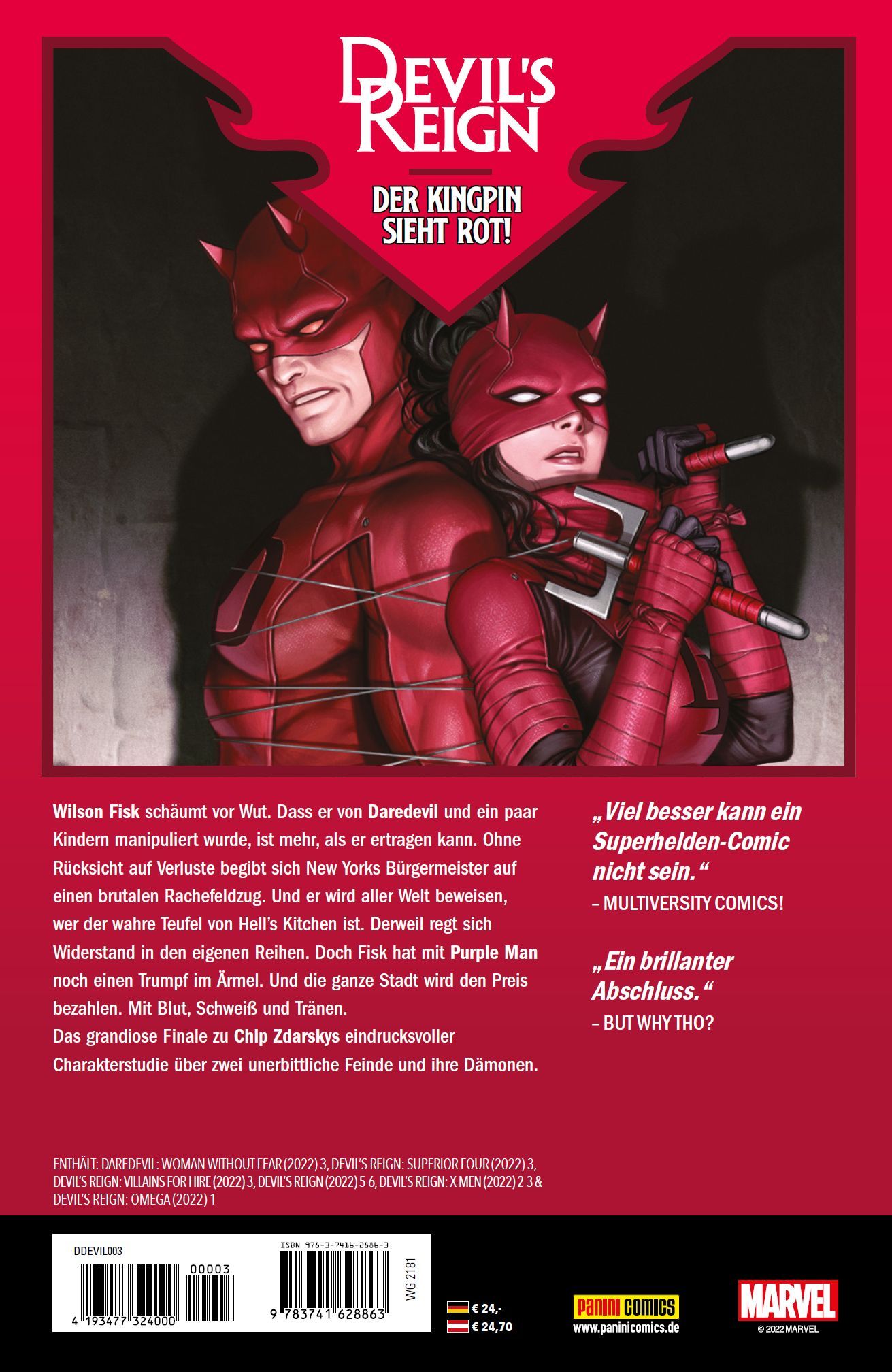 red costume, Katzenmaske, Superhelden-Duo, dramatische Pose, Klingenwaffen