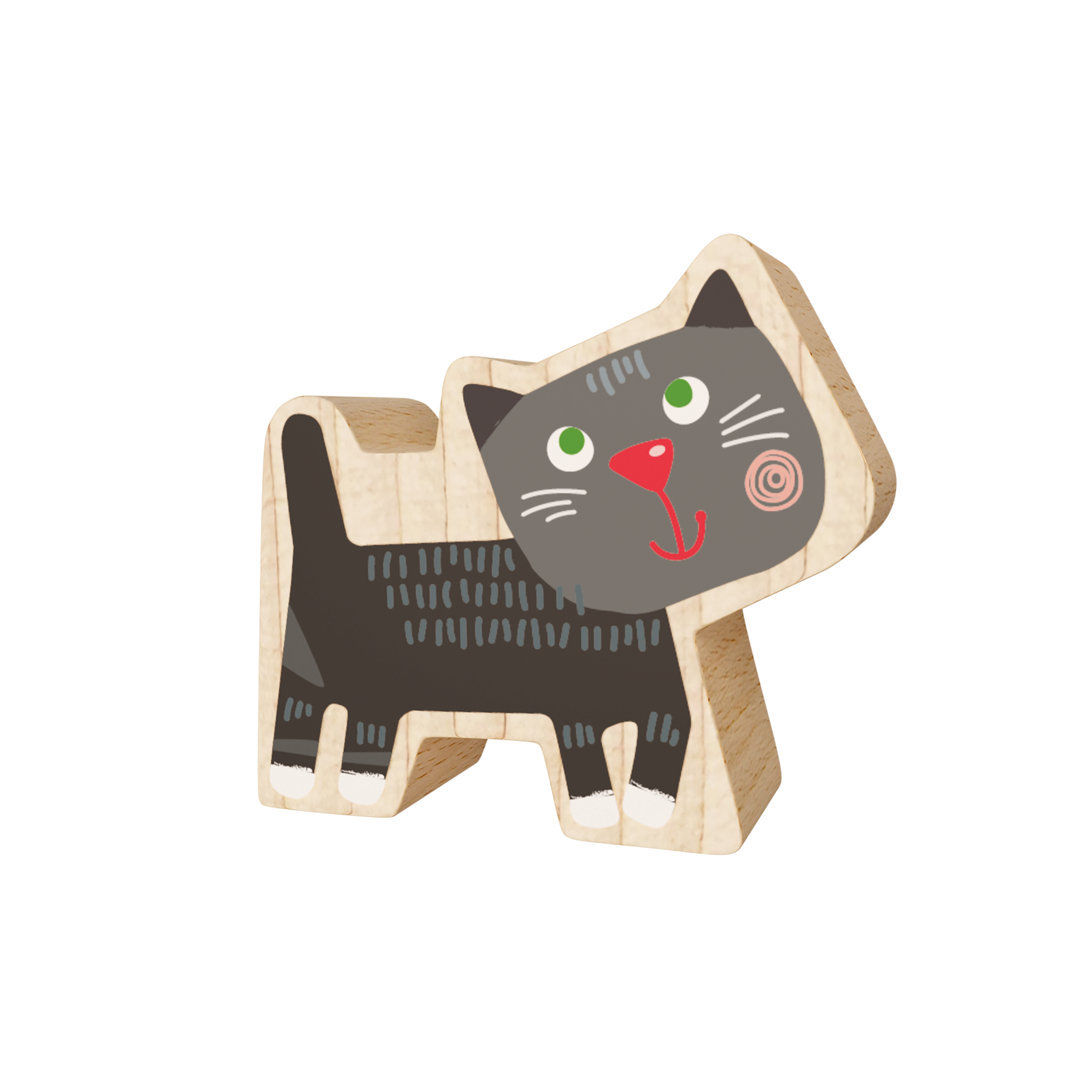 Holzspielzeug, Katze, Tierfigur, Spielzeug, Holzfigur