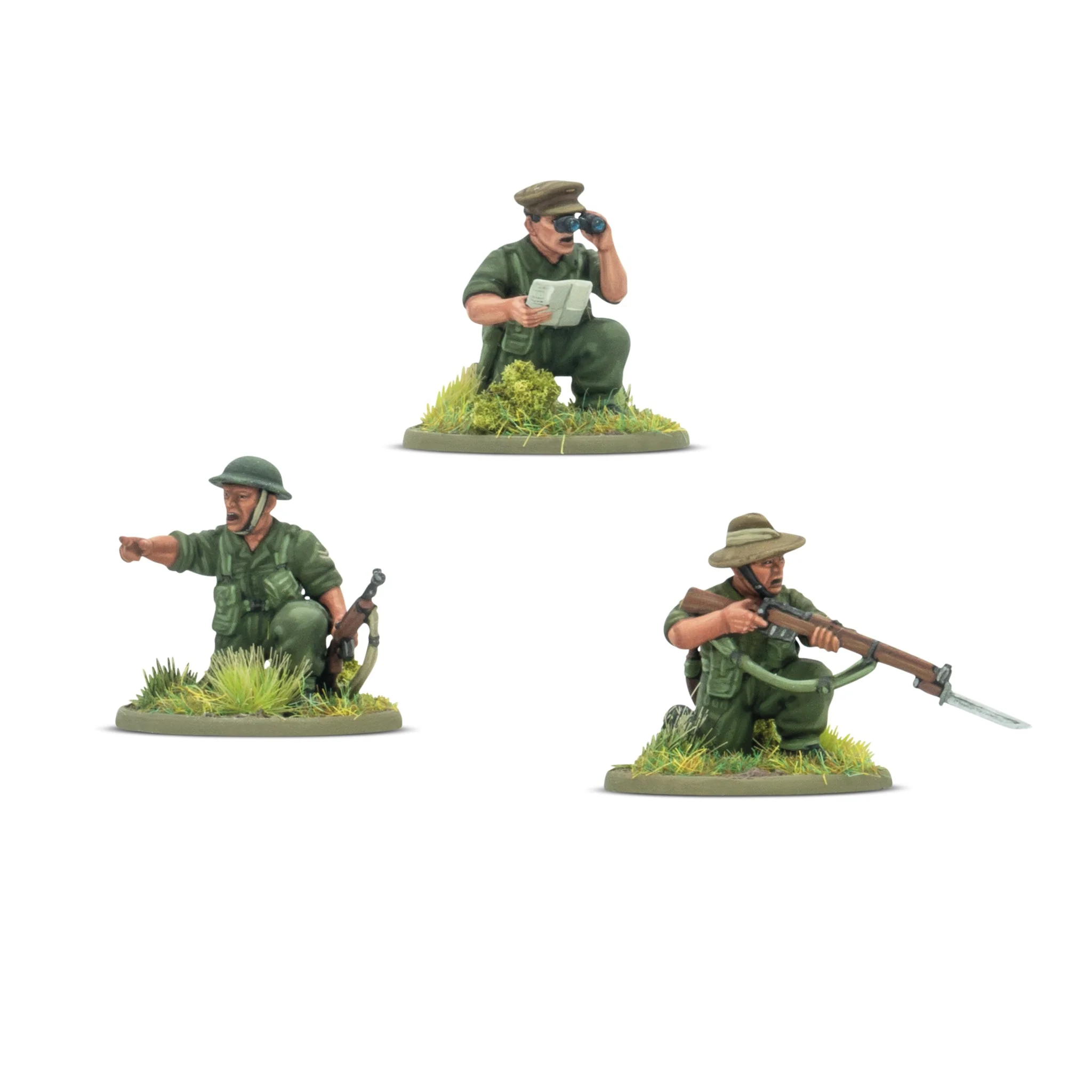 Miniatur, Soldat, grüne Uniform, Fernglas, Gewehr