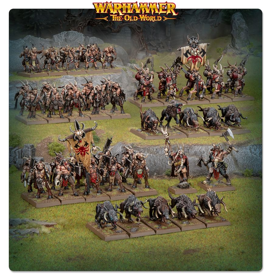 Warhammer: The Old World Beastmen Brayherds - Battle March Army Miniature, Warhammer, Orc, Army, Trolls