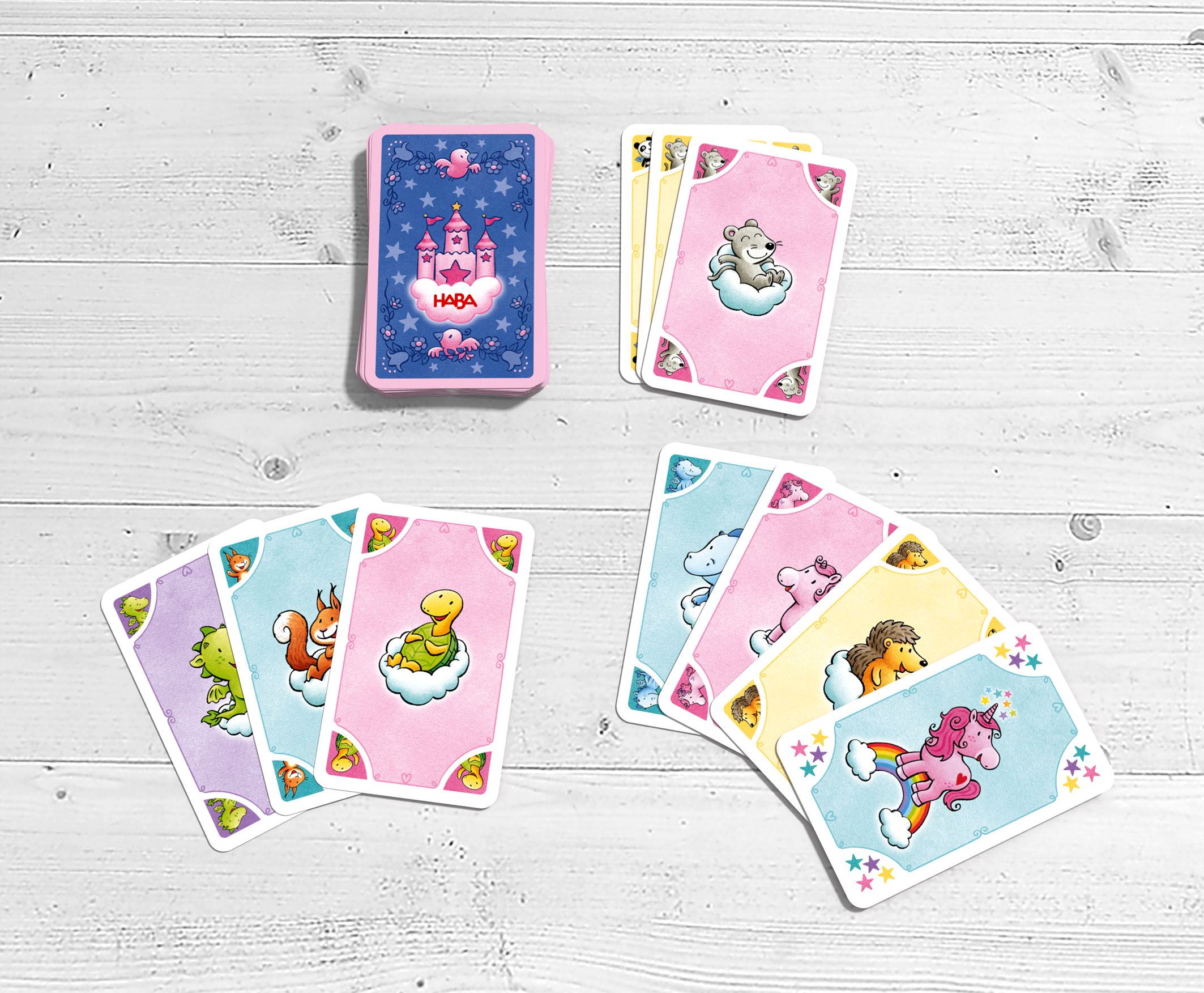 Einhorn Glitzerglück-Spielesammlung karten, spielkarten, muster, tierkarten, rosa