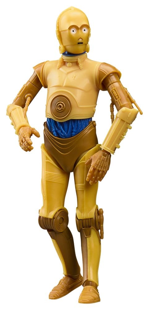 Actionfigur, Droide, Roboter, gelbe Figur, Kunststoff-Spielzeug