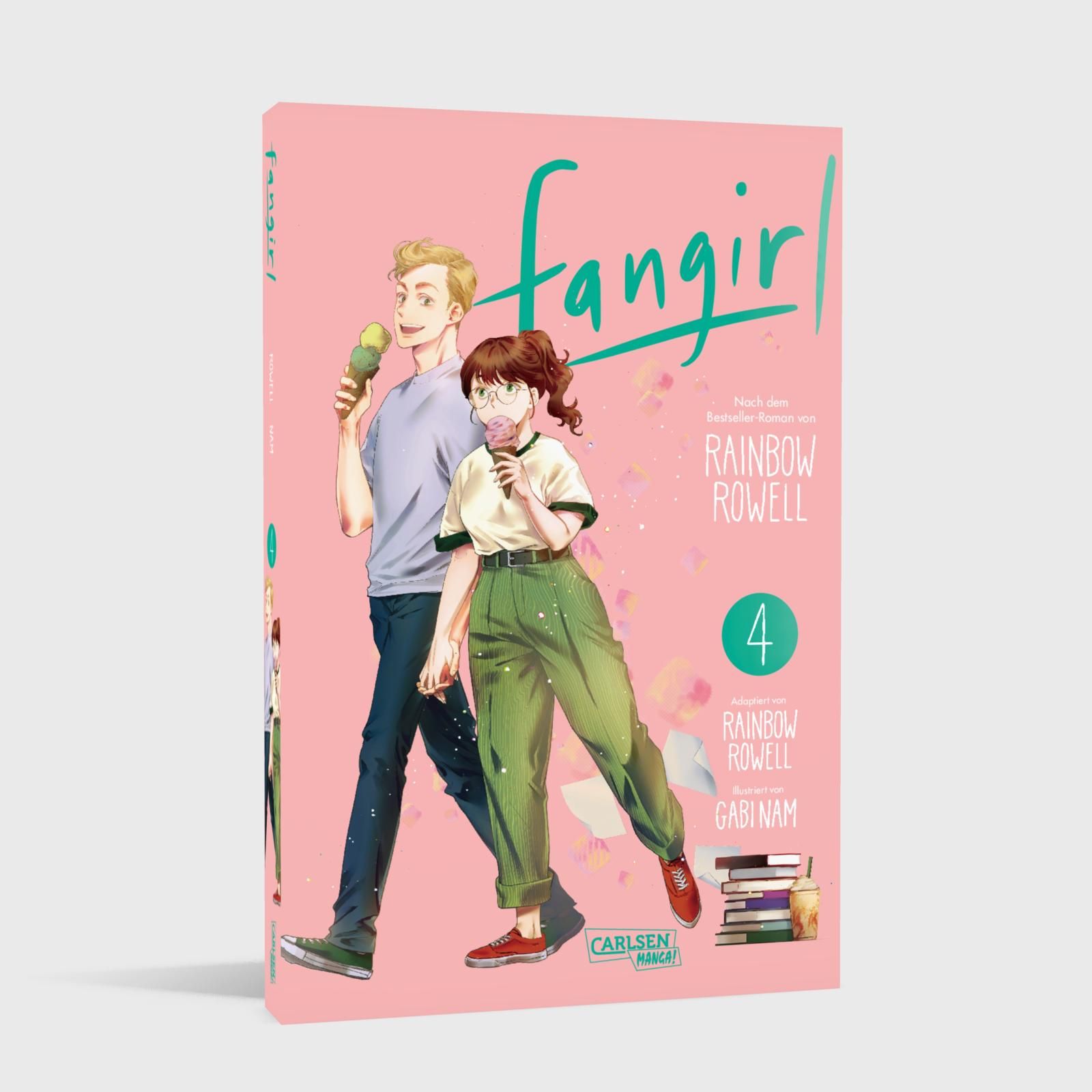 Fangirl Bd.1-4 Komplettpack Roman, Comic, Manga, Pink cover, Ice cream