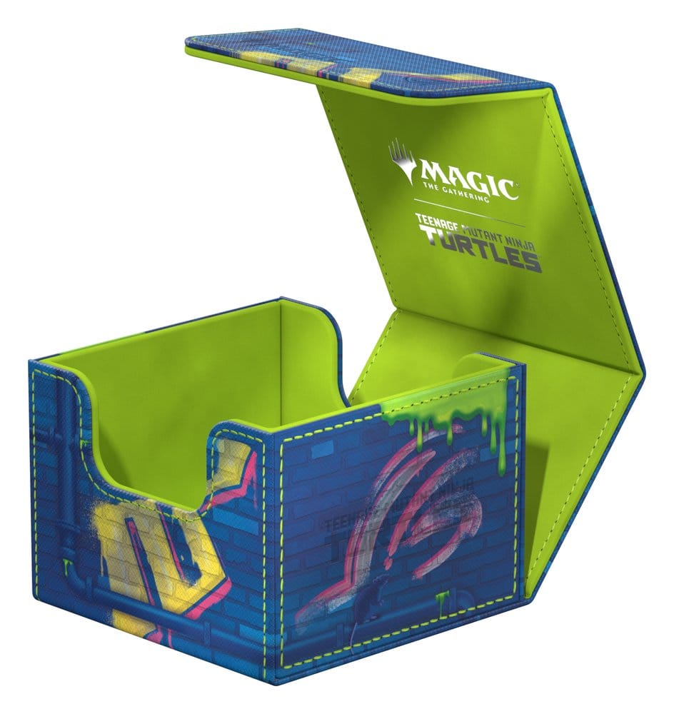 Ultimate Guard: Deckbox SideWinder 133+ Xenoskin Magic - TMNT: Sewer Walls Schreibtisch-Organizer, Kunstleder, Neon-Grün, Turtles, Gaming-Zubehör