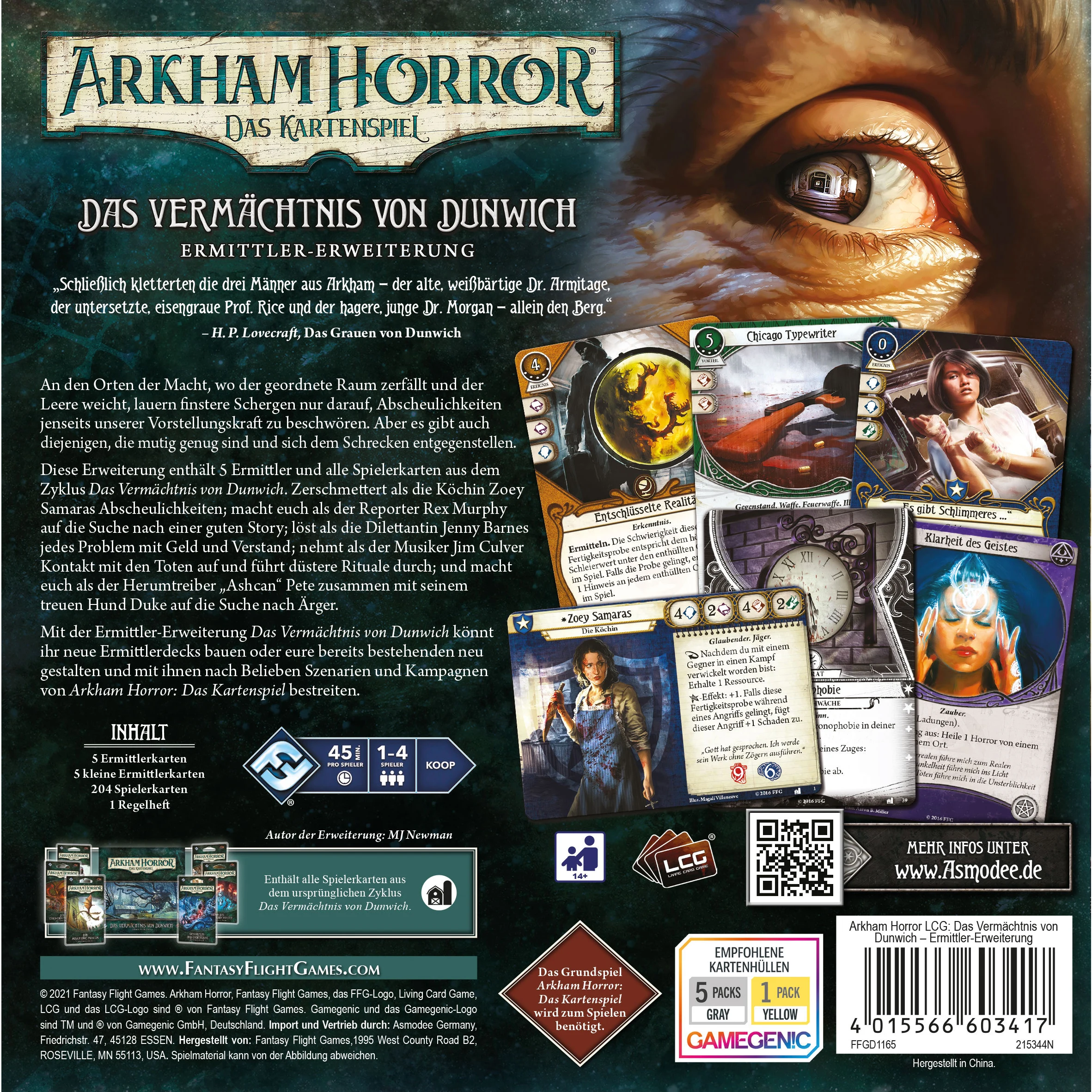 Arkham Horror LCG dt.: Das Vermächtnis von Dunwich Ermittler-Erweiterung
