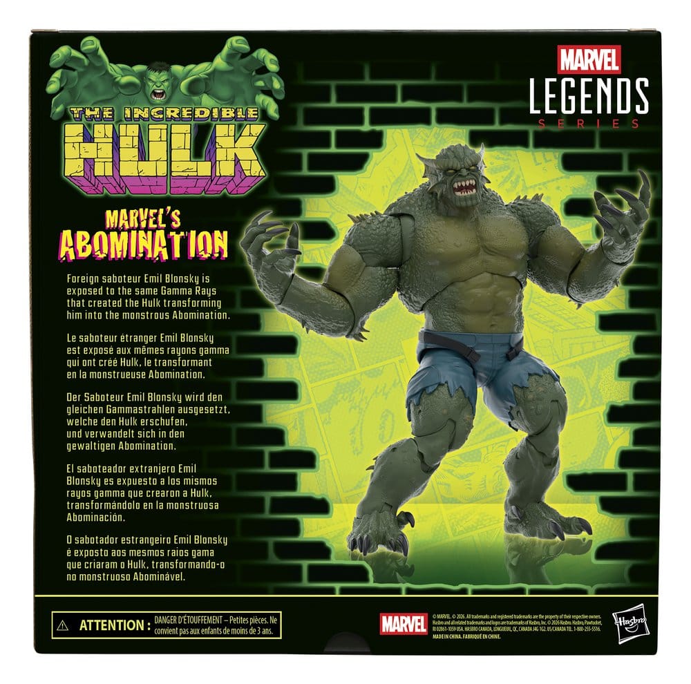 Marvel Legends AF: Incredible Hulk - Marvel's Abomination 15cm Hulk Action Figure, Grüner Monster, Muskulöse Figur, Abomination, Marvel Legends