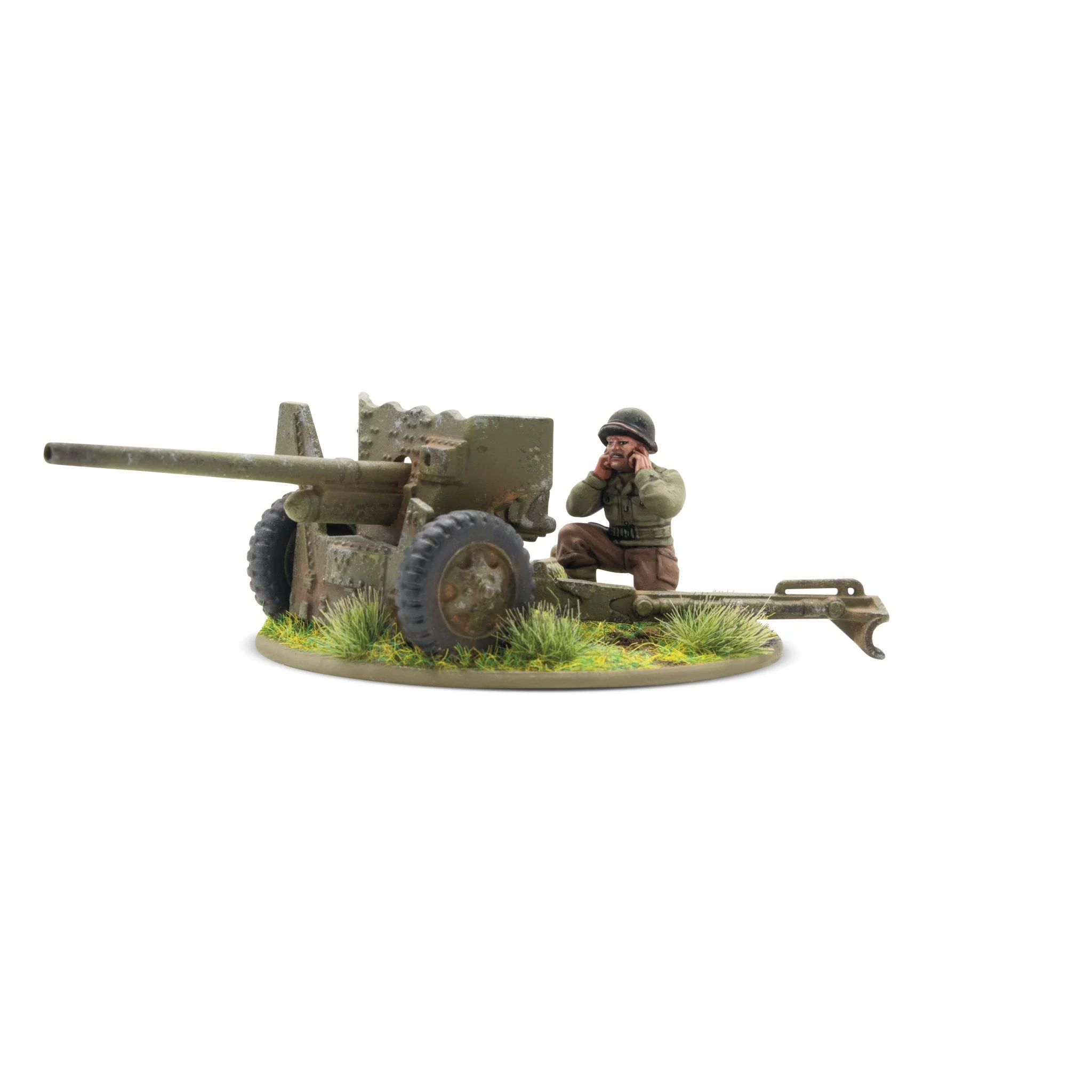 Bolt Action: US - US Army 57mm anti-tank gun Geschütz, Miniatur, Panzermodell, Vegetation, Offizier Figur