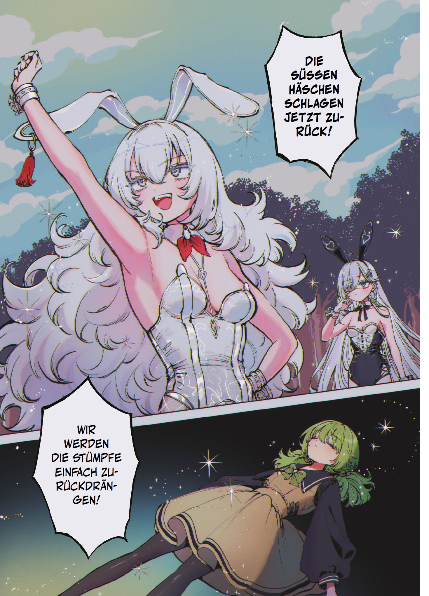 Playing Death Games to put Food on the Table: Das Phantom-Mädchen im Spiel des Todes Bd.2 cosplay, bunny ears, silberhaar, Corsage, Kleid