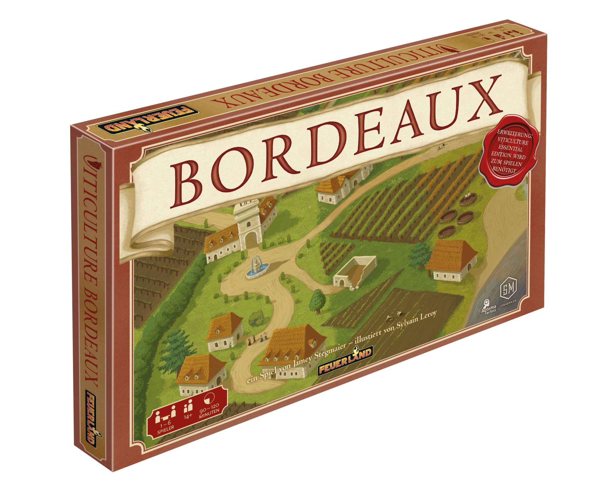 Viticultre: Bordeaux Brettspiel, Bordeaix, Spielbox, Holzlandschaft, Strategie