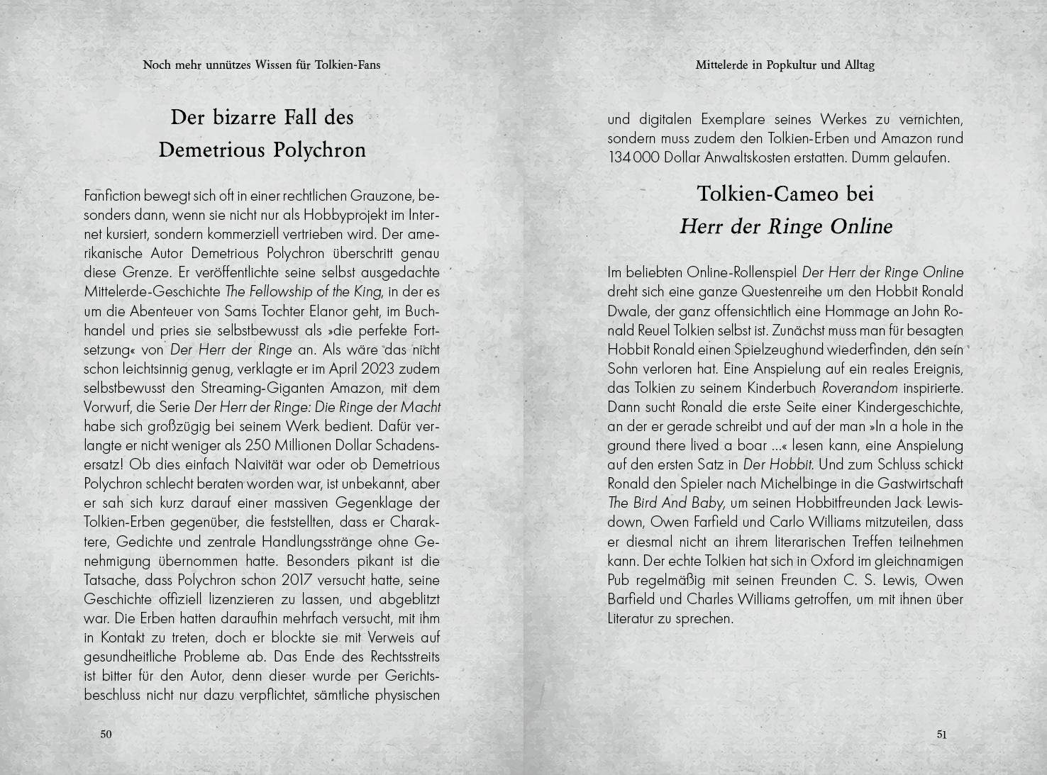 Noch mehr unnützes Wissen für Tolkien-Fans