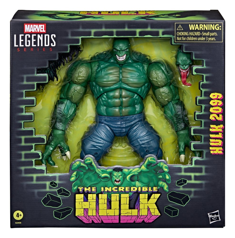 Hulk Actionfigur, Hulk Spielzeug, Marvel Legends, grüne Muskeln, zerbrochene Verpackung