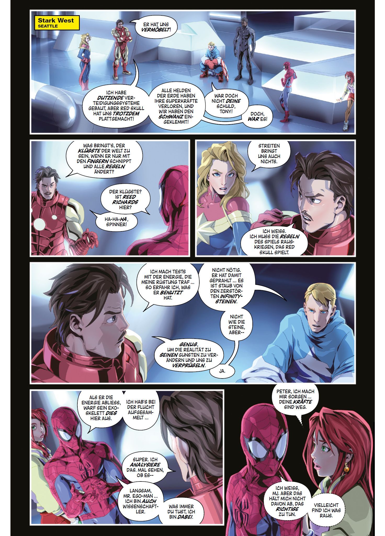 comics, panel, superhero, -Spider-Man-like, team