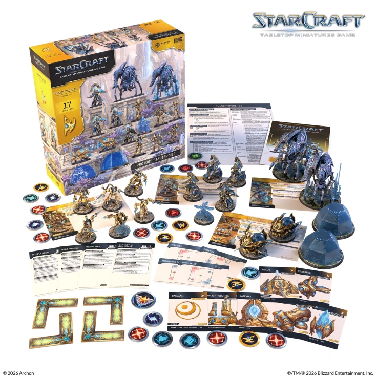 StarCraft Starter-Set, Tabletop-Spiel, Miniaturen, blau, Standfüße