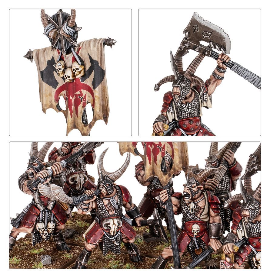 kultfigur, minotauren, krieger, skelette, flagge