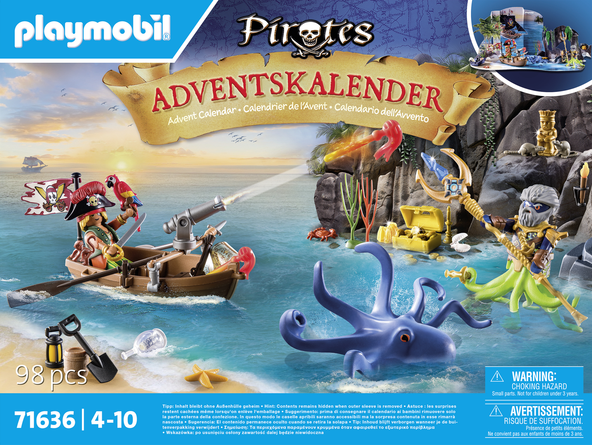 Playmobil: Pirates - Adventskalender adventskalender, piraten, meer, tintenfisch, schatztruhe