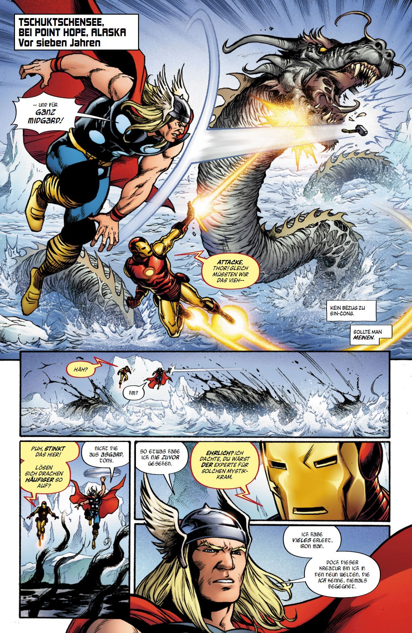 Comic, Dragon, Eis, Held, Schwert