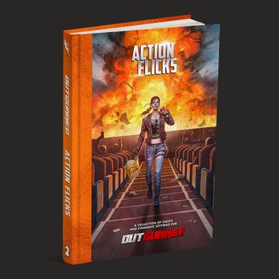 Outgunned RPG: Action Flicks Vol. 1 Buch, Veröffentlichung, Person, Werbung