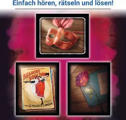 Rätselspiel, Hörspiel, Krimi, Buchcover, Vintage-Illustrationen