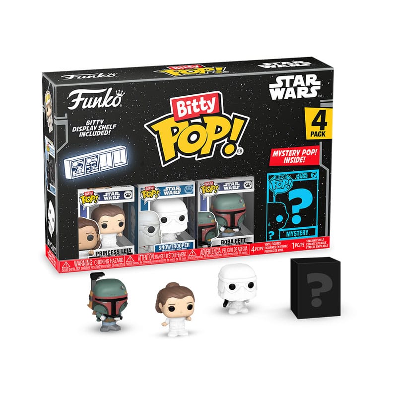Star Wars: POP Bitty 4er Box (Princess Leia/Snowtrooper/Boba Fett+Mystery)