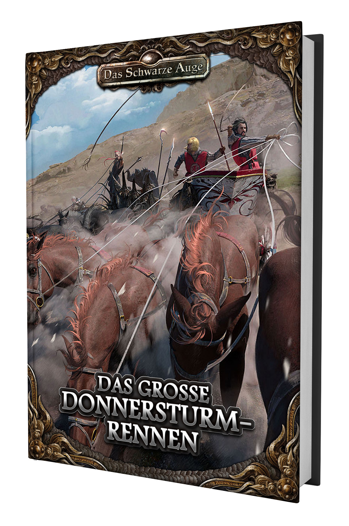 DSA: 5.Edition Das große Donnersturmrennen ritter, pferde, renntag, schild, episch