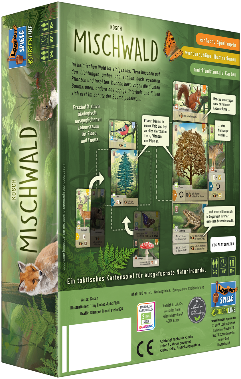 Wald, Baum, Tier, Spielkarten, Naturprodukt
