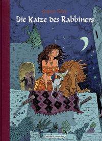 Katzenfiguren, Löwe, Märchenbuch, Nachtansicht, Buchumschlag