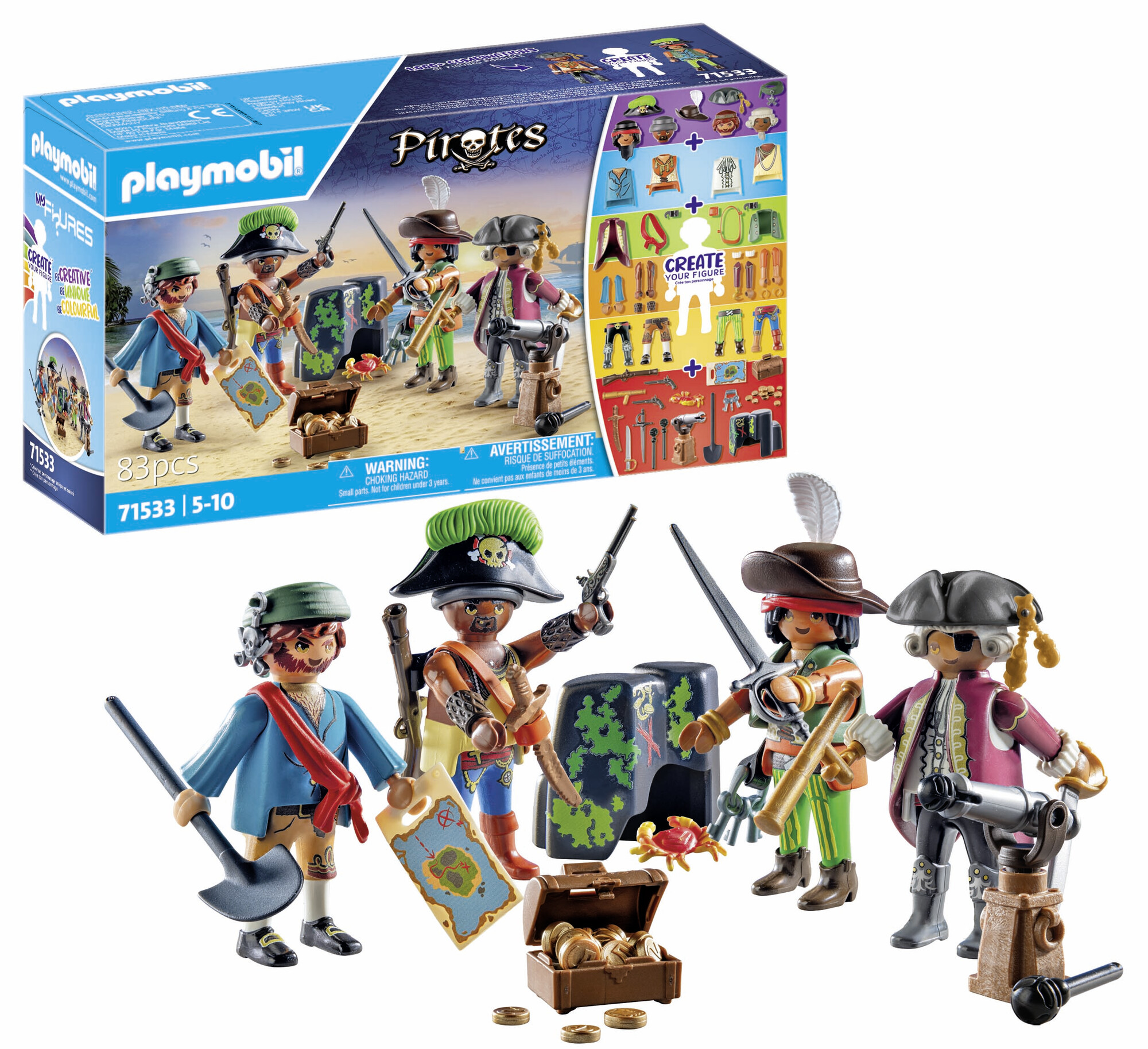 Pirates, Spielzeugfiguren, Playmobil, Schatztruhe, Münzen