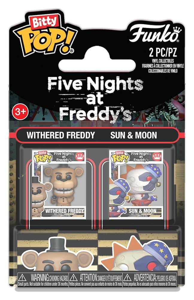 Five Nights at Freddy's: POP Bitty 2er Pack Withered Freddy/Sun&Moon 2,5cm Five Nights at Freddy's, Kids-figur, Vinylfigur, Sonne & Mond, Withered Freddy