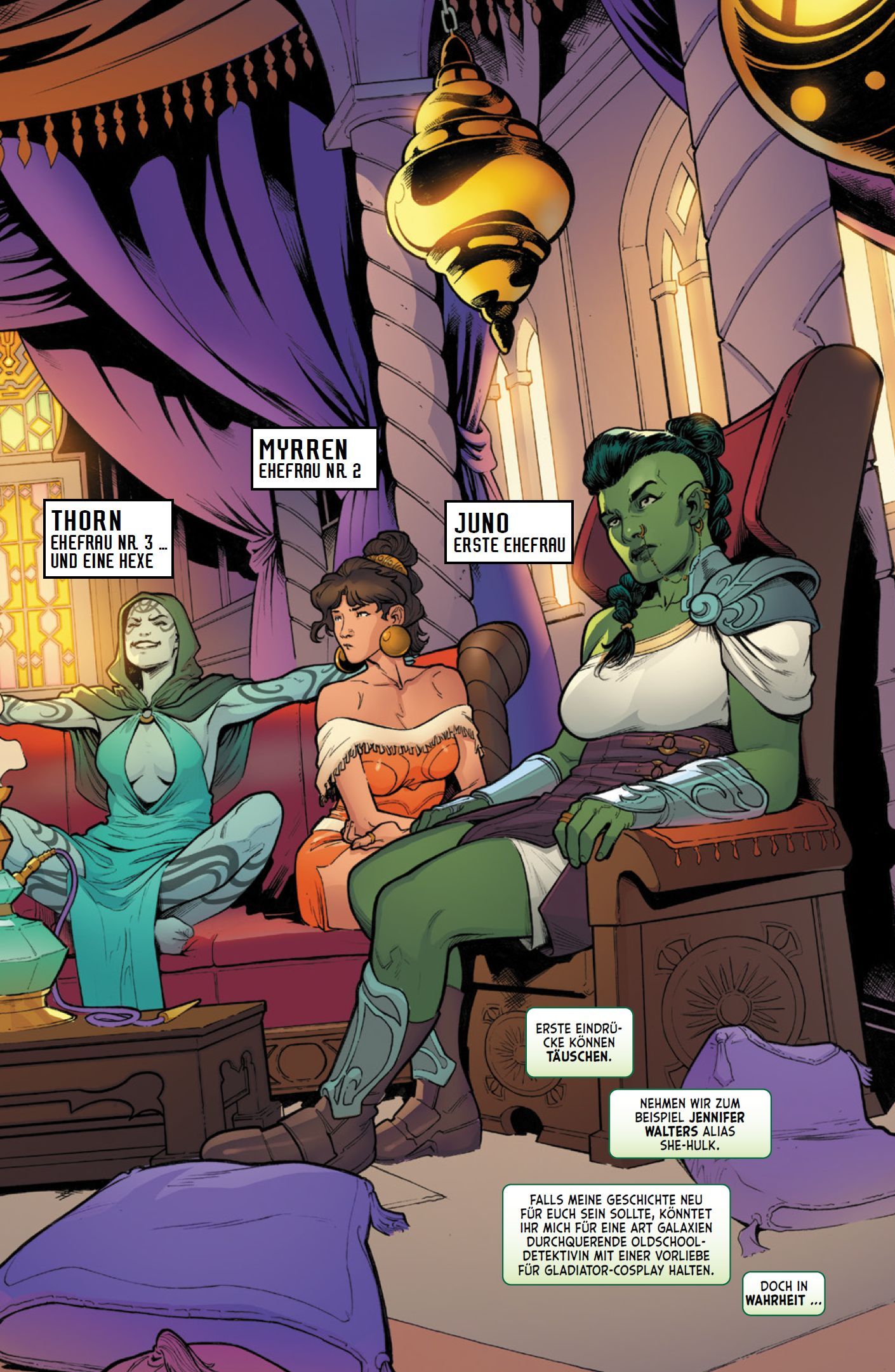 cosplay, Comic, Frauen, grüne Haut, lila Umhang