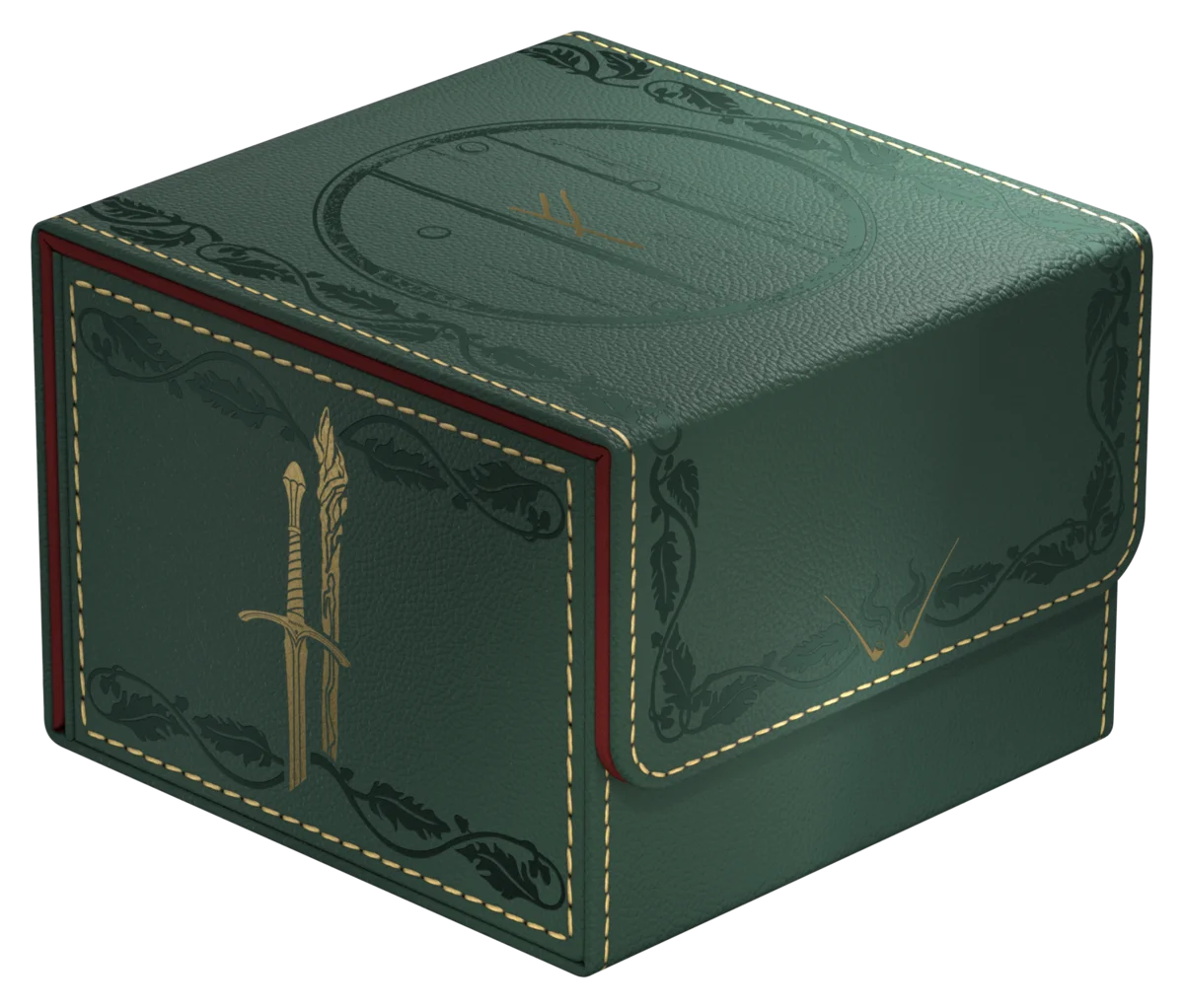 box, uhr, leder, grün, ornamental