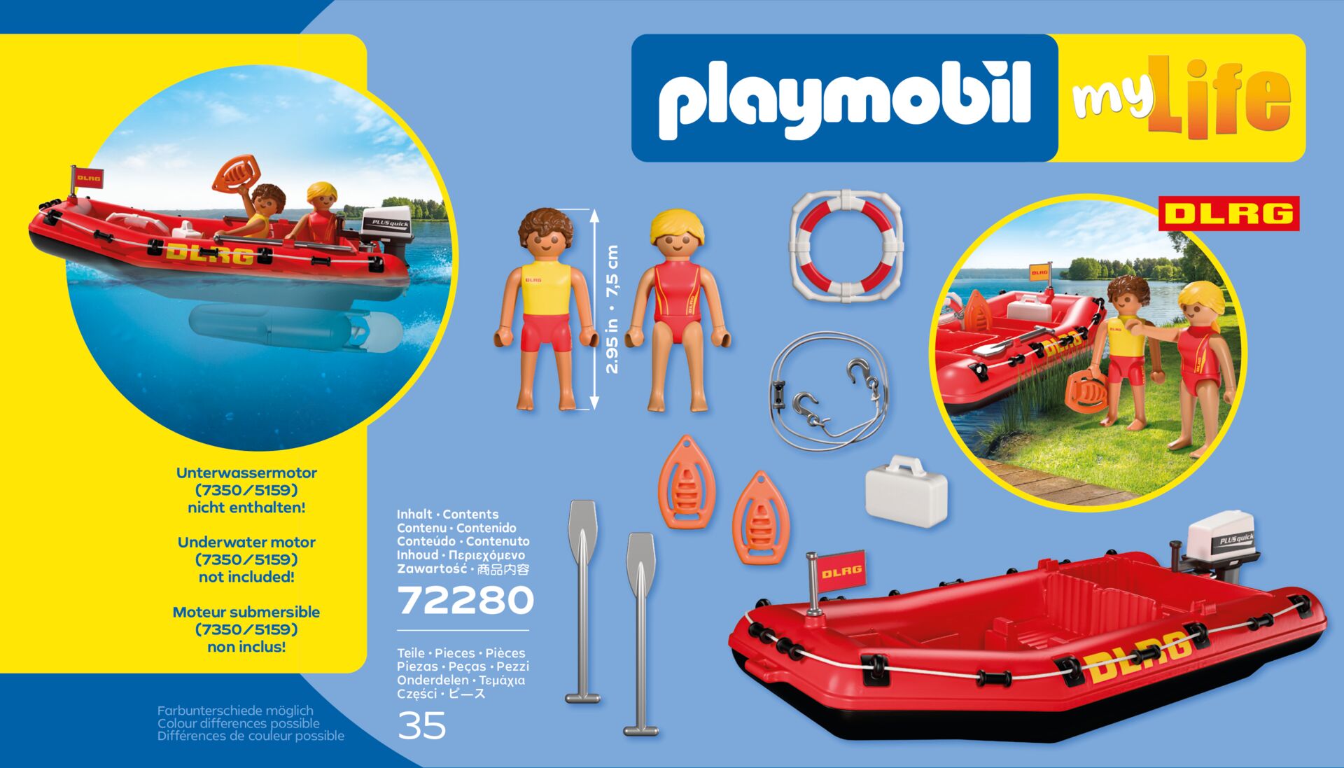 Bootleg Team-Boot, Aufblasbares Boot, DLRG, Schlauchboot, Playmobil Bootset