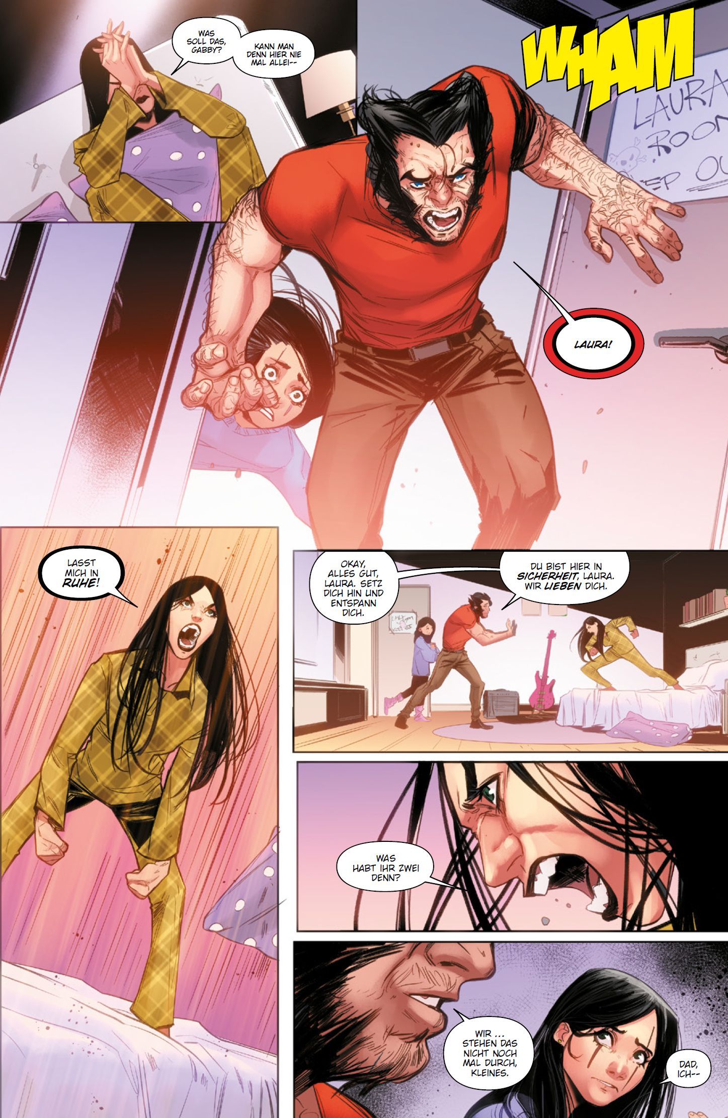 Comic, Panel, Mann, Frau, Zimmer