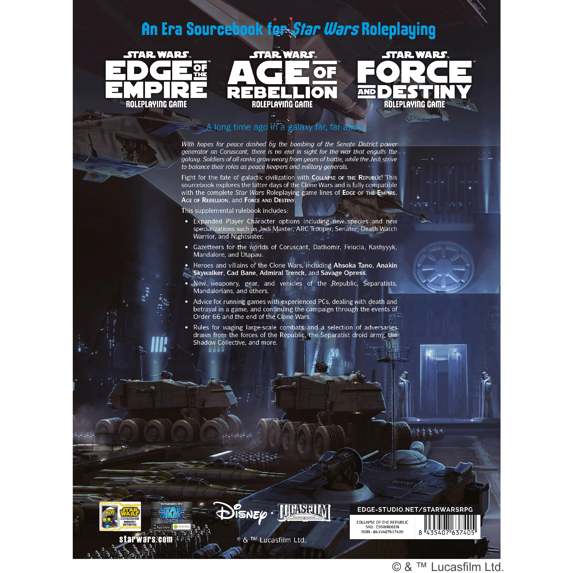 Star Wars RPG: Collapse of the Republic Star Wars RPG: Collapse of the Republic