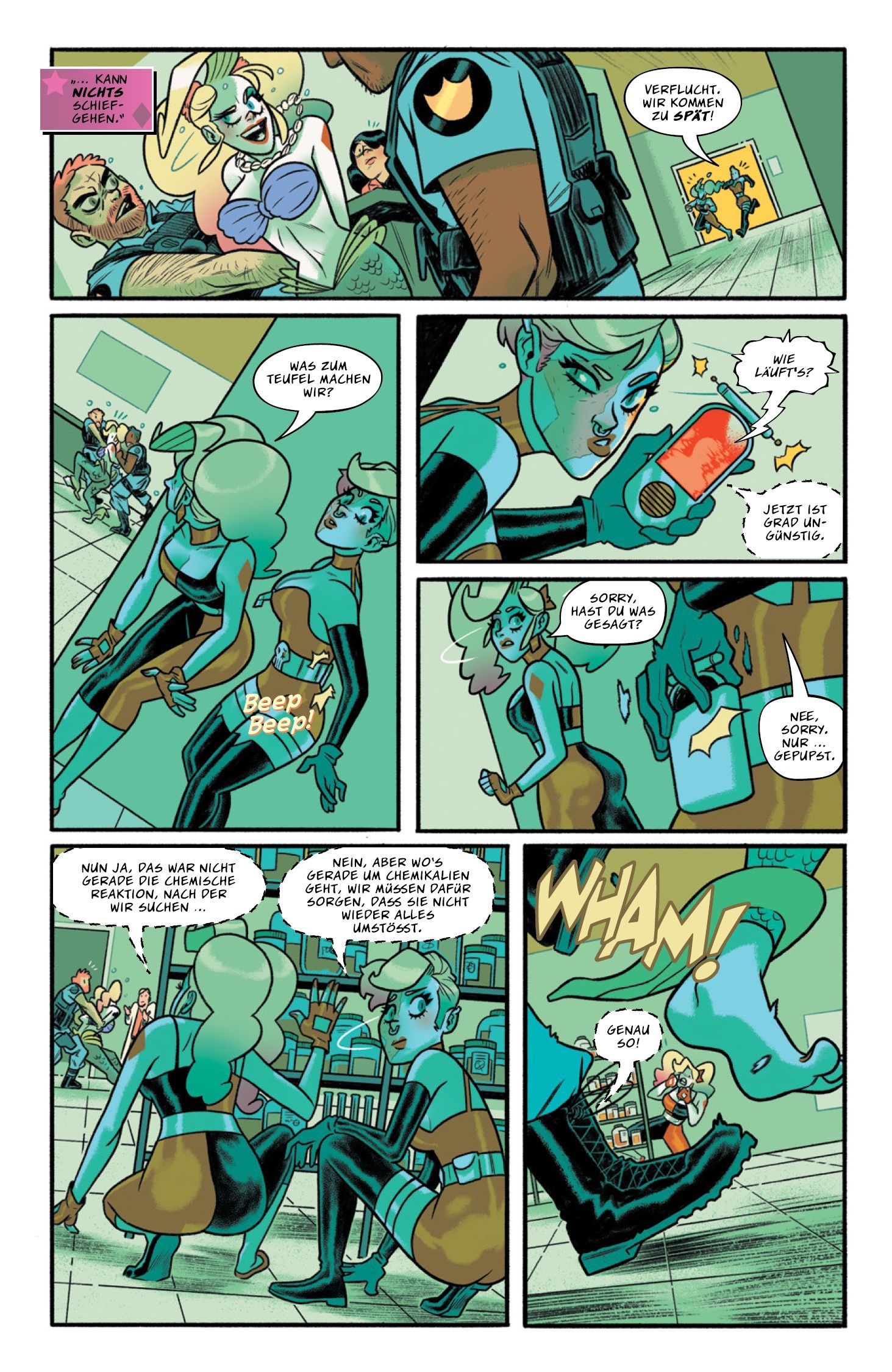 Comic, Panel, Characters, Rucksäcke, Flasche